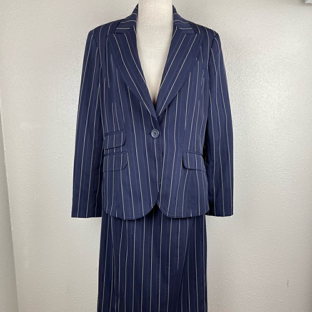 Luciano Dante Three Piece Matching Dress Suit Size 10 EUC